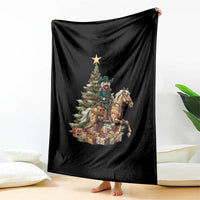 Funny Nutcracker Riding Horse Throw Blanket Western Life Christmas Gift - Wonder Print Shop