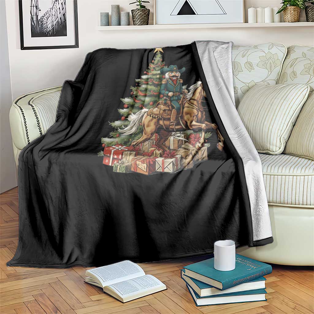 Funny Nutcracker Riding Horse Throw Blanket Western Life Christmas Gift - Wonder Print Shop