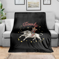 Funny Nutcracker Bull Riding Throw Blanket Howdy Western Christmas Holiday Gift - Wonder Print Shop
