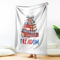Funny Patriotic Book Lover Gift Throw Blanket Freadom