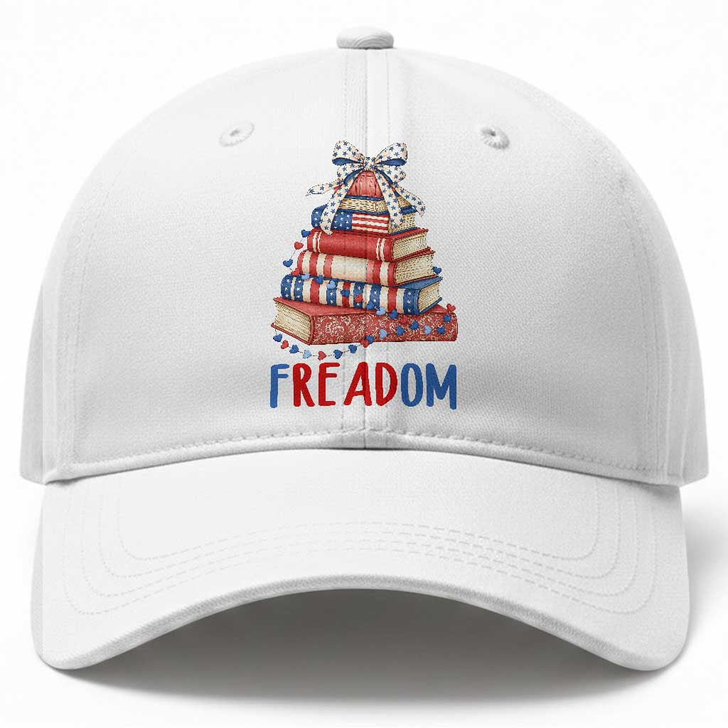 Funny Patriotic Book Lover Gift Baseball Cap Freadom