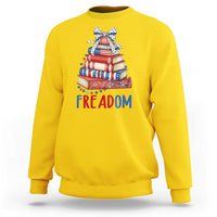 Funny Patriotic Book Lover Gift Sweatshirt Freadom