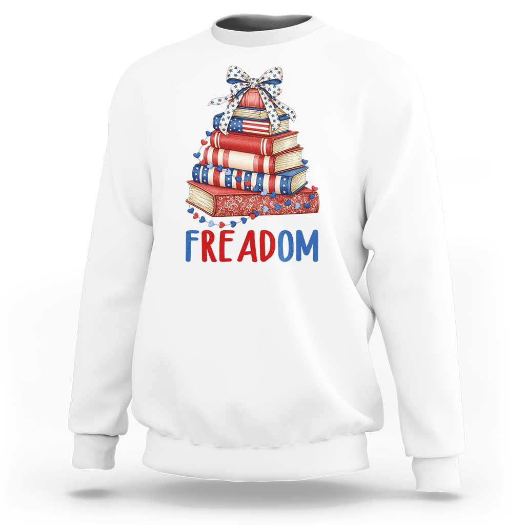 Funny Patriotic Book Lover Gift Sweatshirt Freadom