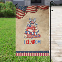 Funny Book Lover Gift Patriotic Garden Flag Freadom