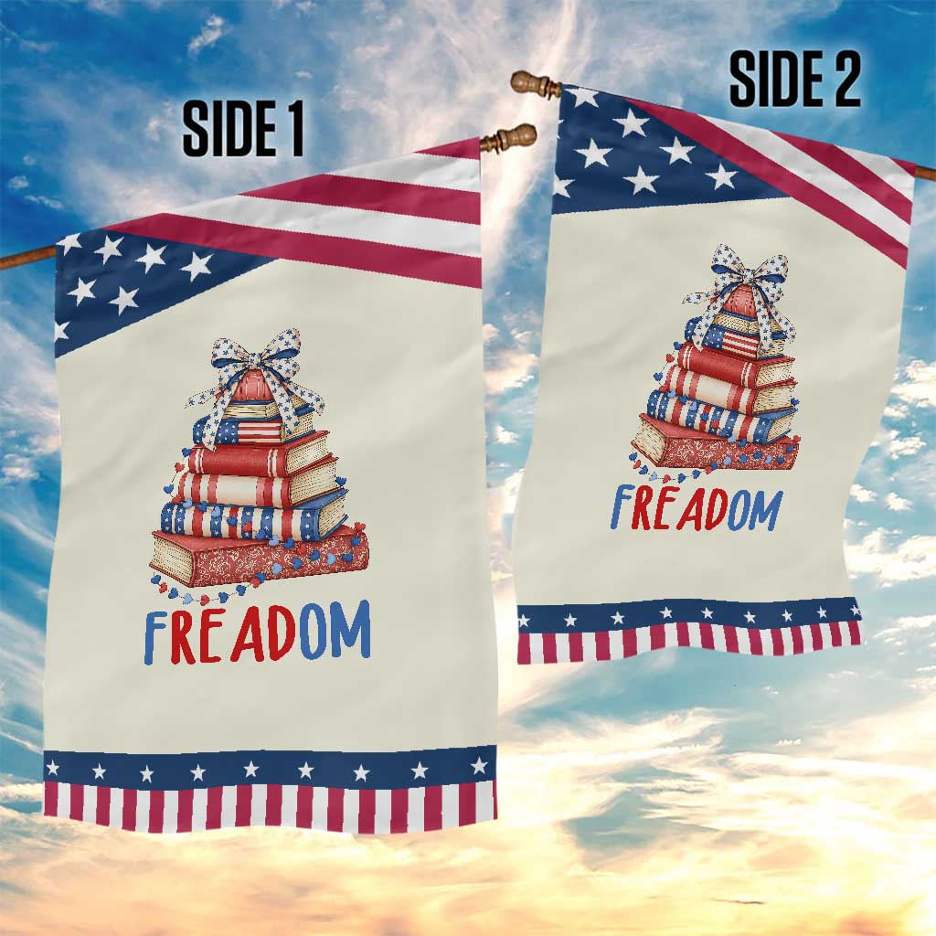 Funny Book Lover Gift Patriotic Garden Flag Freadom