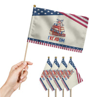 Funny Book Lover Gift Patriotic Handheld Flag Freadom