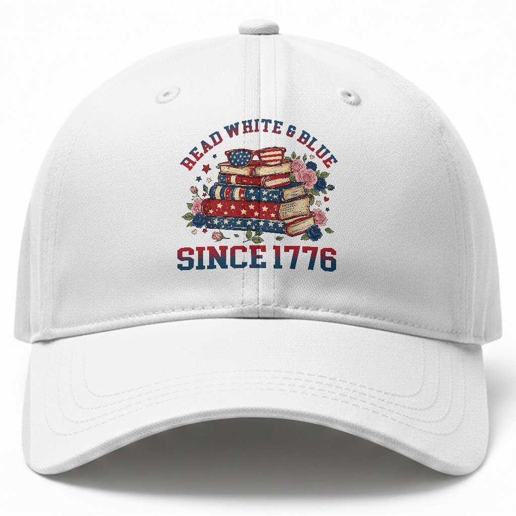 Funny Patriotic Book Lover Gift Baseball Cap Read White Blue Since 1776