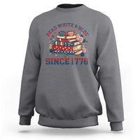 Funny Patriotic Book Lover Gift Sweatshirt Read White Blue Since 1776