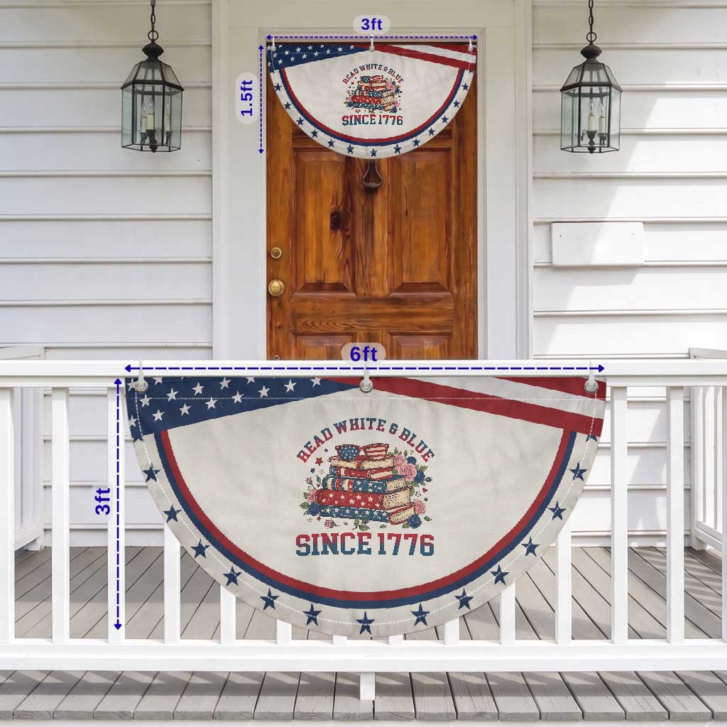 Funny Book Lover Gift Patriotic Fan Flag Read White Blue Since 1776