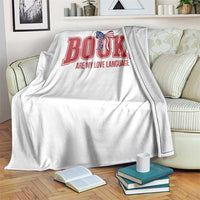 Patriotic Book Lover Gift Throw Blanket Books Are My Love Language