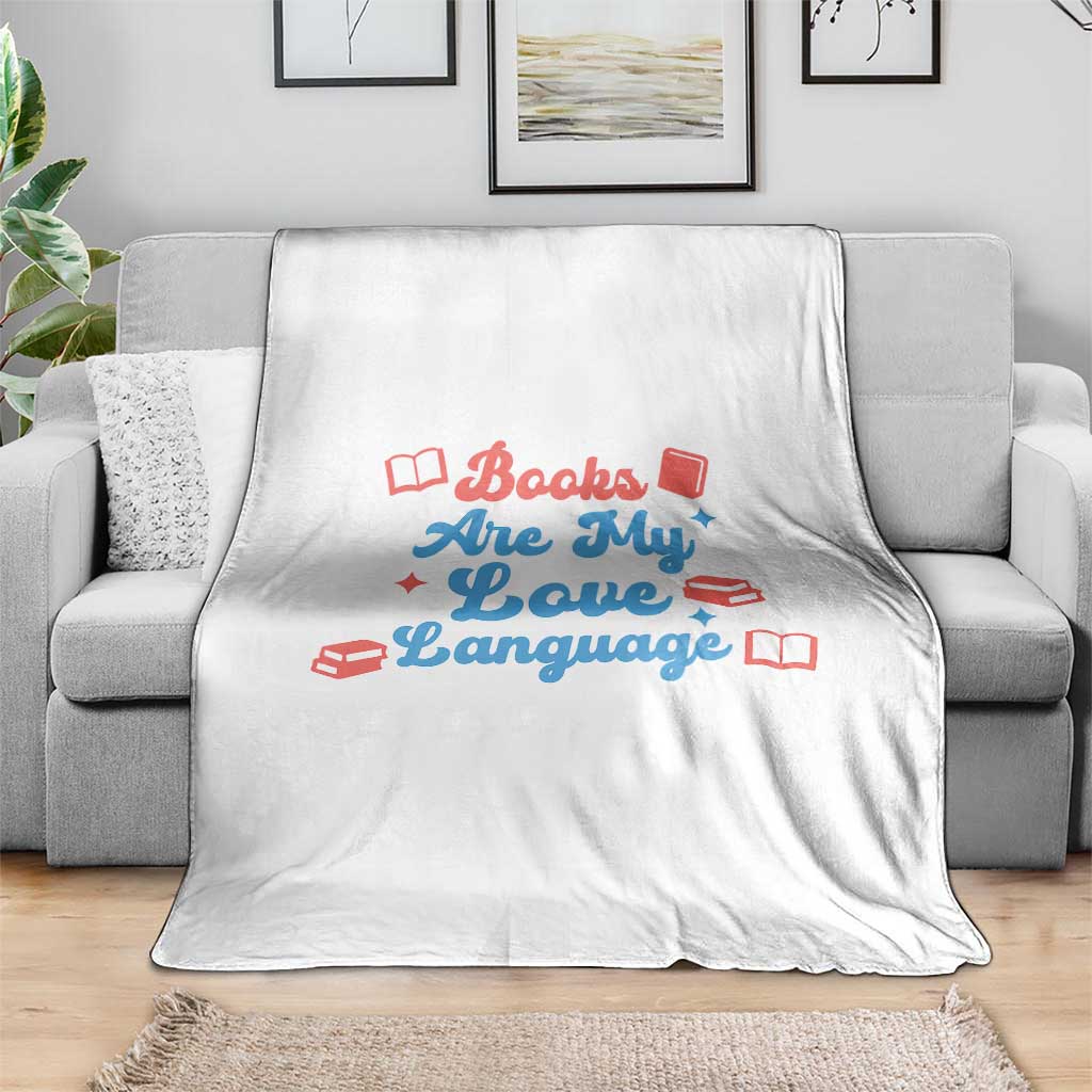 Books Are My Love Language Throw Blanket Bookish Patriot Gift