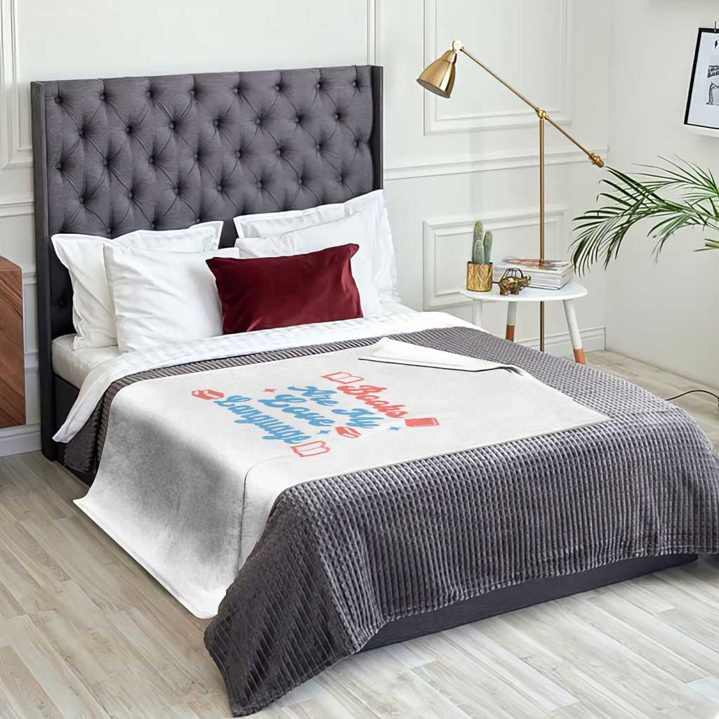 Books Are My Love Language Throw Blanket Bookish Patriot Gift