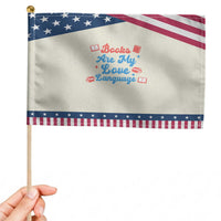 Books Are My Love Language Patriotic Handheld Flag Bookish Reader Graphic