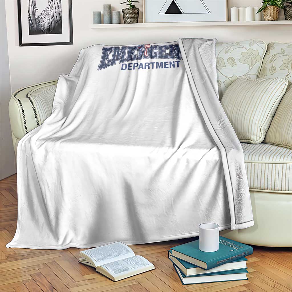 Patriotic ER Nurse Gift Throw Blanket America 250th Anniversary