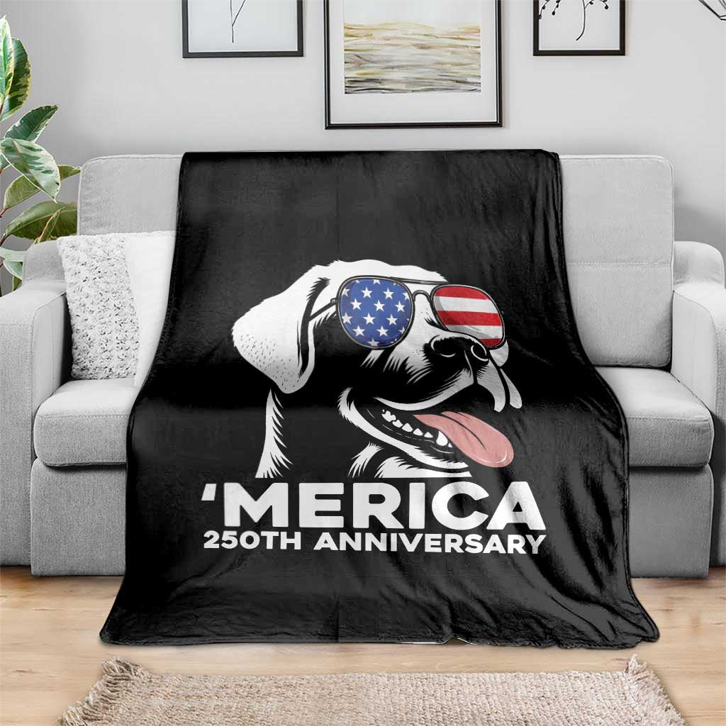 Merica Labrador Retriever Lover Throw Blanket 250th Anniversary Gift