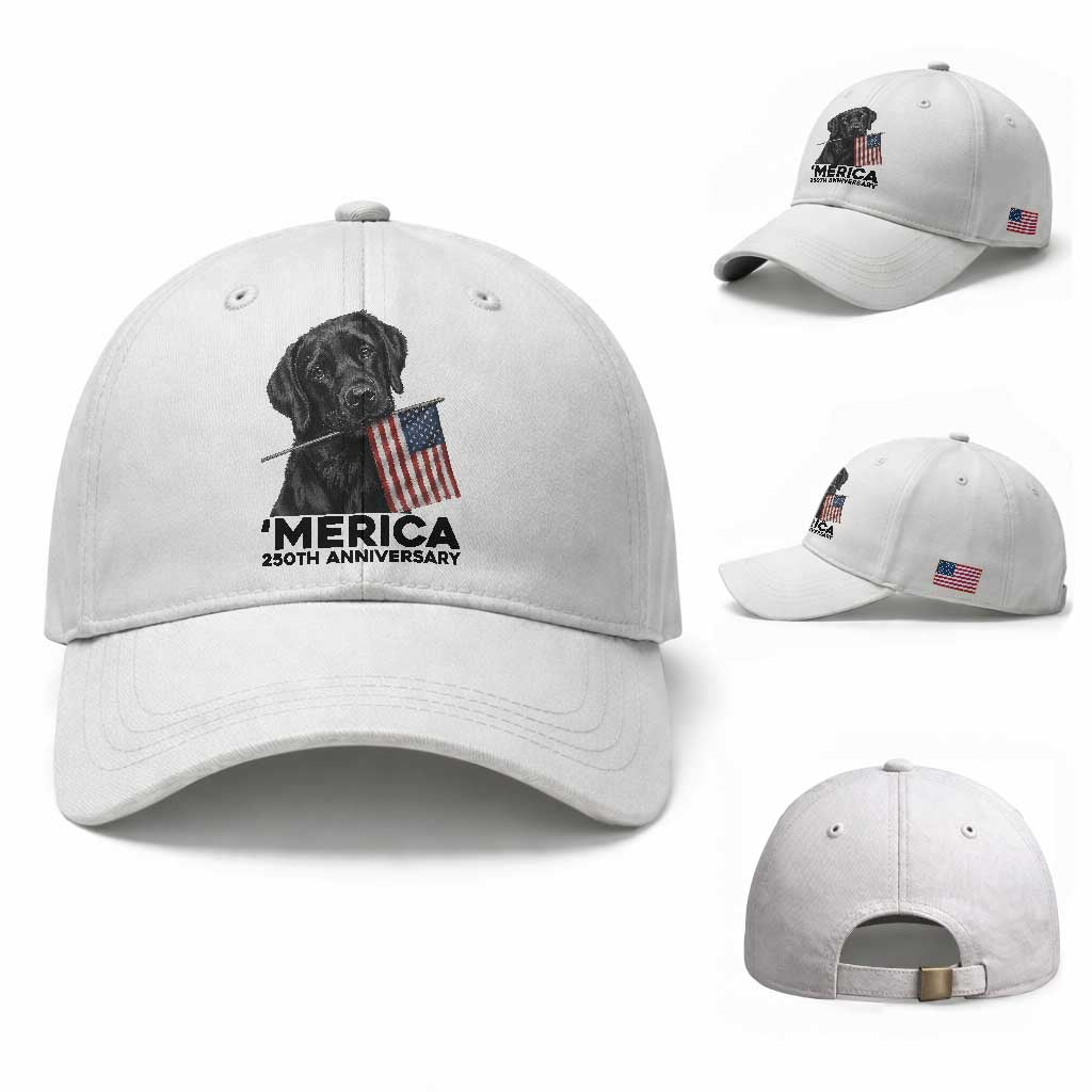 Patriotic Labrador Retriever Baseball Cap America 250th Anniversary Gift