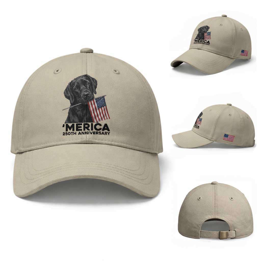 Patriotic Labrador Retriever Baseball Cap America 250th Anniversary Gift