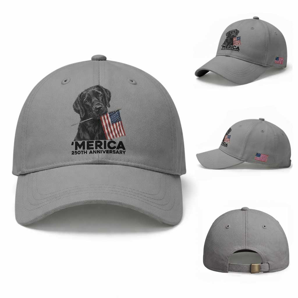 Patriotic Labrador Retriever Baseball Cap America 250th Anniversary Gift