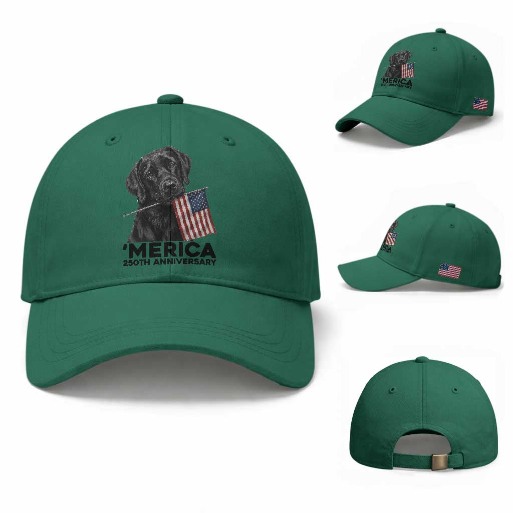 Patriotic Labrador Retriever Baseball Cap America 250th Anniversary Gift