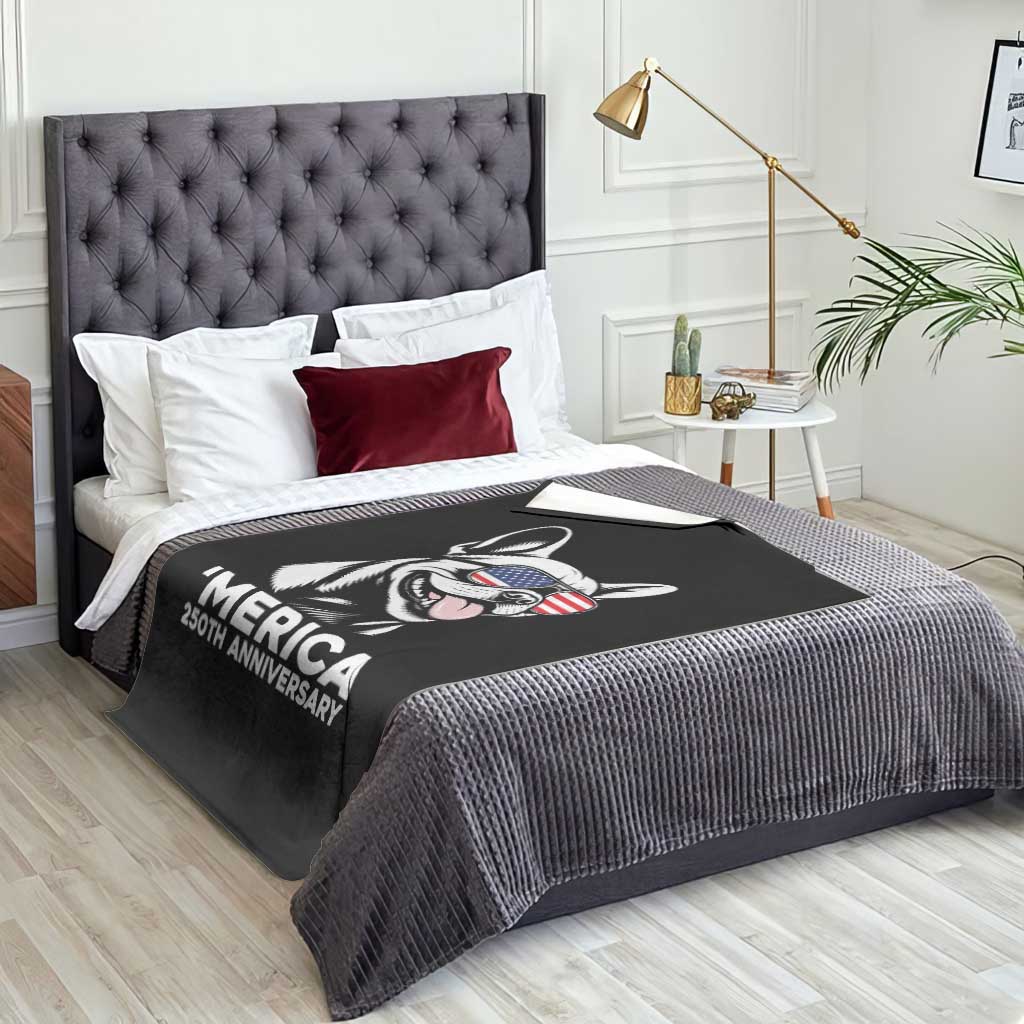 Merica French Bulldog Lover Throw Blanket 250th Anniversary Gift