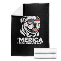 Merica English Bulldog Lover Throw Blanket 250th Anniversary Gift