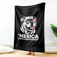 Merica English Bulldog Lover Throw Blanket 250th Anniversary Gift