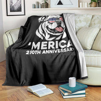 Merica English Bulldog Lover Throw Blanket 250th Anniversary Gift