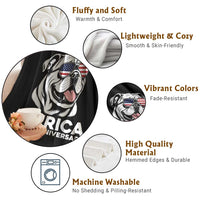 Merica English Bulldog Lover Throw Blanket 250th Anniversary Gift