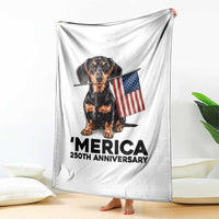 Merica Dachshund Lover Throw Blanket 250th Anniversary Gift