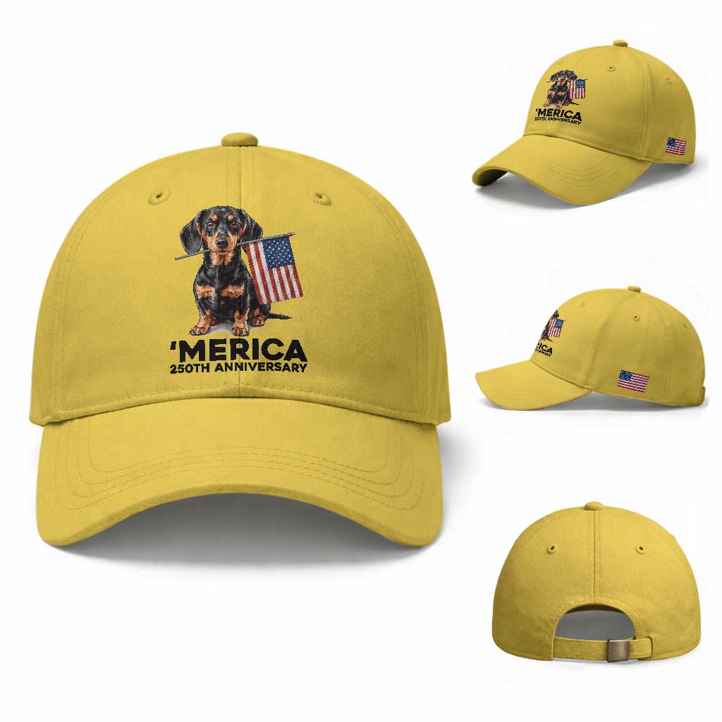 Merica Dachshund Lover Baseball Cap 250th Anniversary Gift