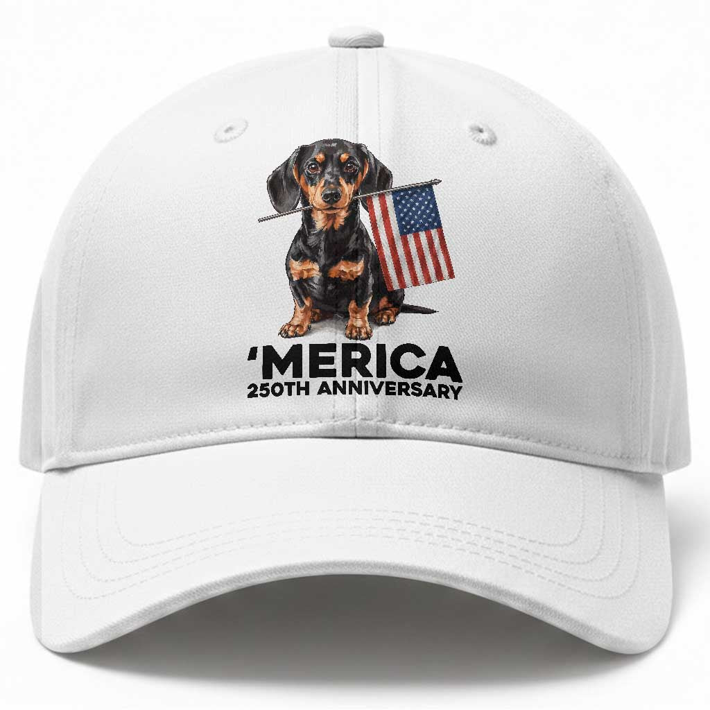 Merica Dachshund Lover Baseball Cap 250th Anniversary Gift