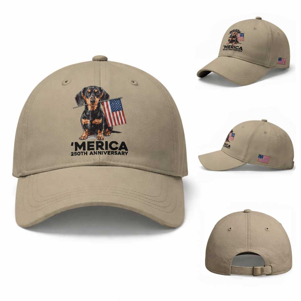 Merica Dachshund Lover Baseball Cap 250th Anniversary Gift
