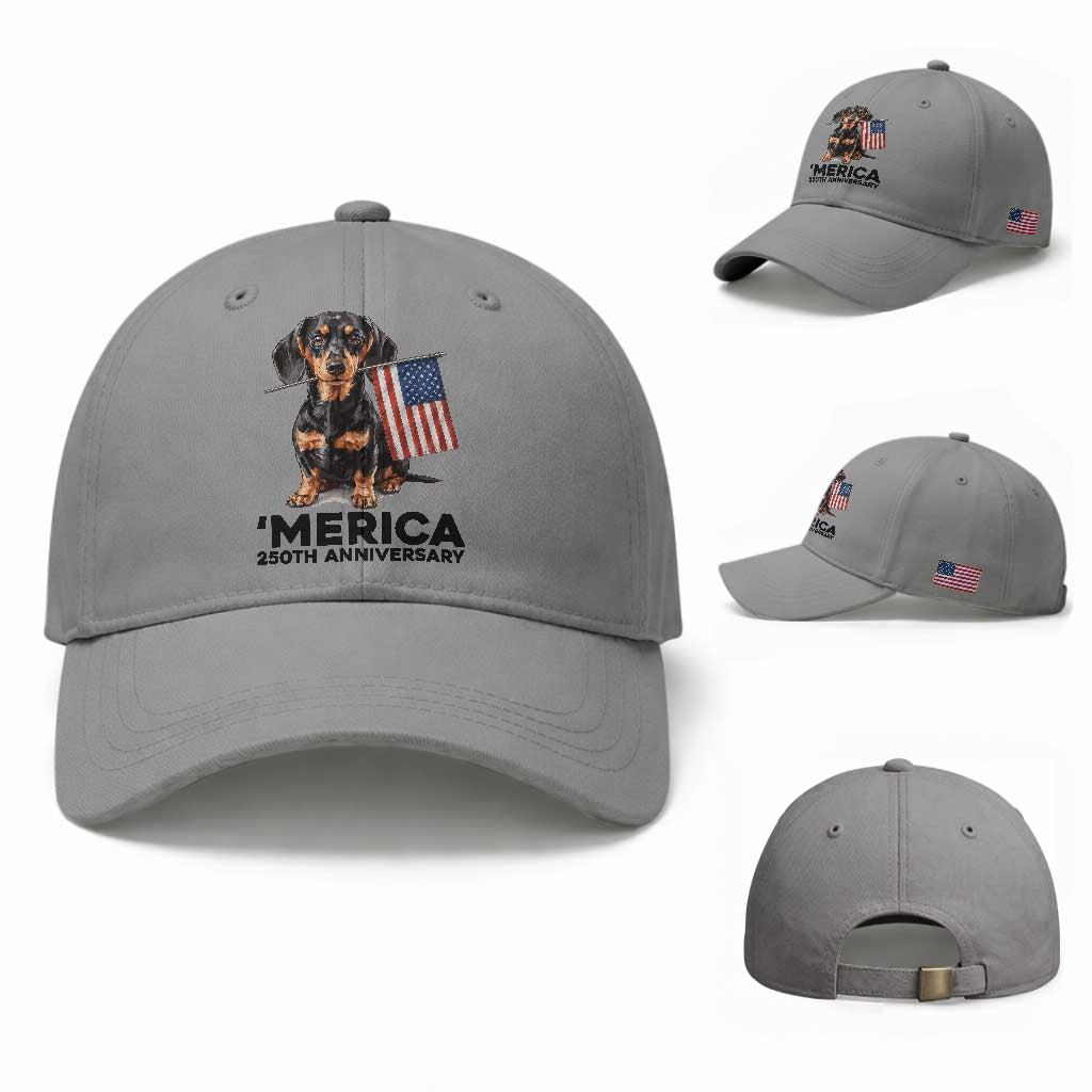 Merica Dachshund Lover Baseball Cap 250th Anniversary Gift