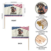 Merica Dachshund Lover Patriotic Handheld Flag 250th Anniversary Gift TS12