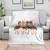 Funny Juneteenth Flamingos Squad Throw Blanket African American Heritage