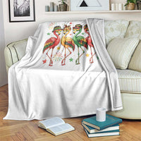 Funny Juneteenth Flamingos Squad Throw Blanket African American Heritage