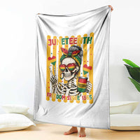 Skeleton Juneteenth Freedom Throw Blanket African American Pride Gift