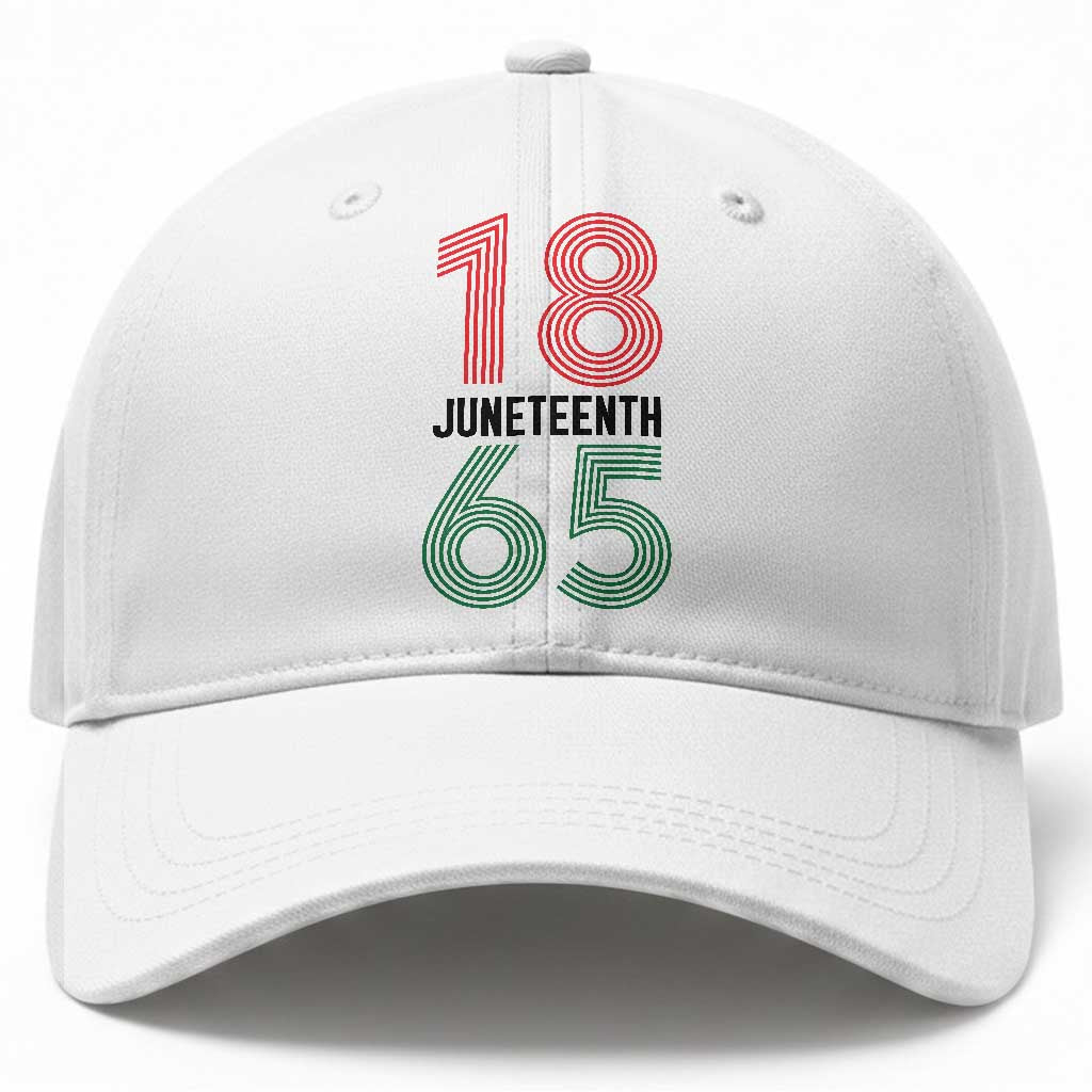 Vintage Juneteenth 1865 Baseball Cap Retro Striped Number Graphic