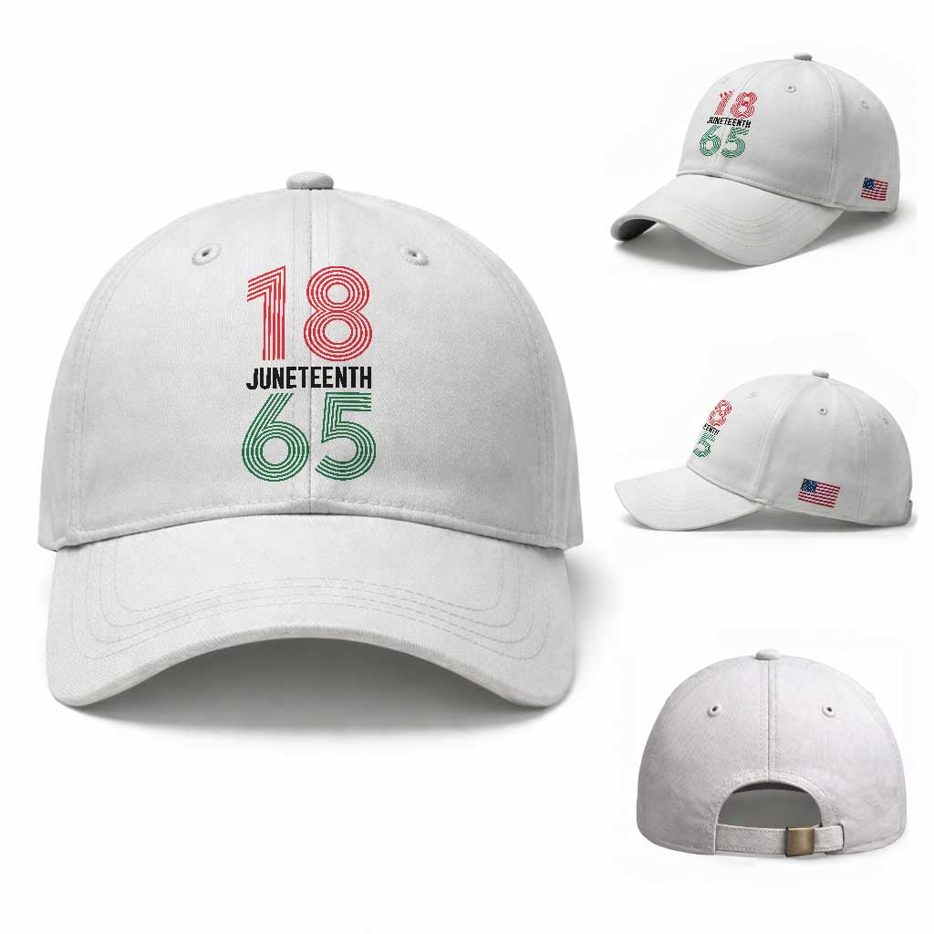 Vintage Juneteenth 1865 Baseball Cap Retro Striped Number Graphic