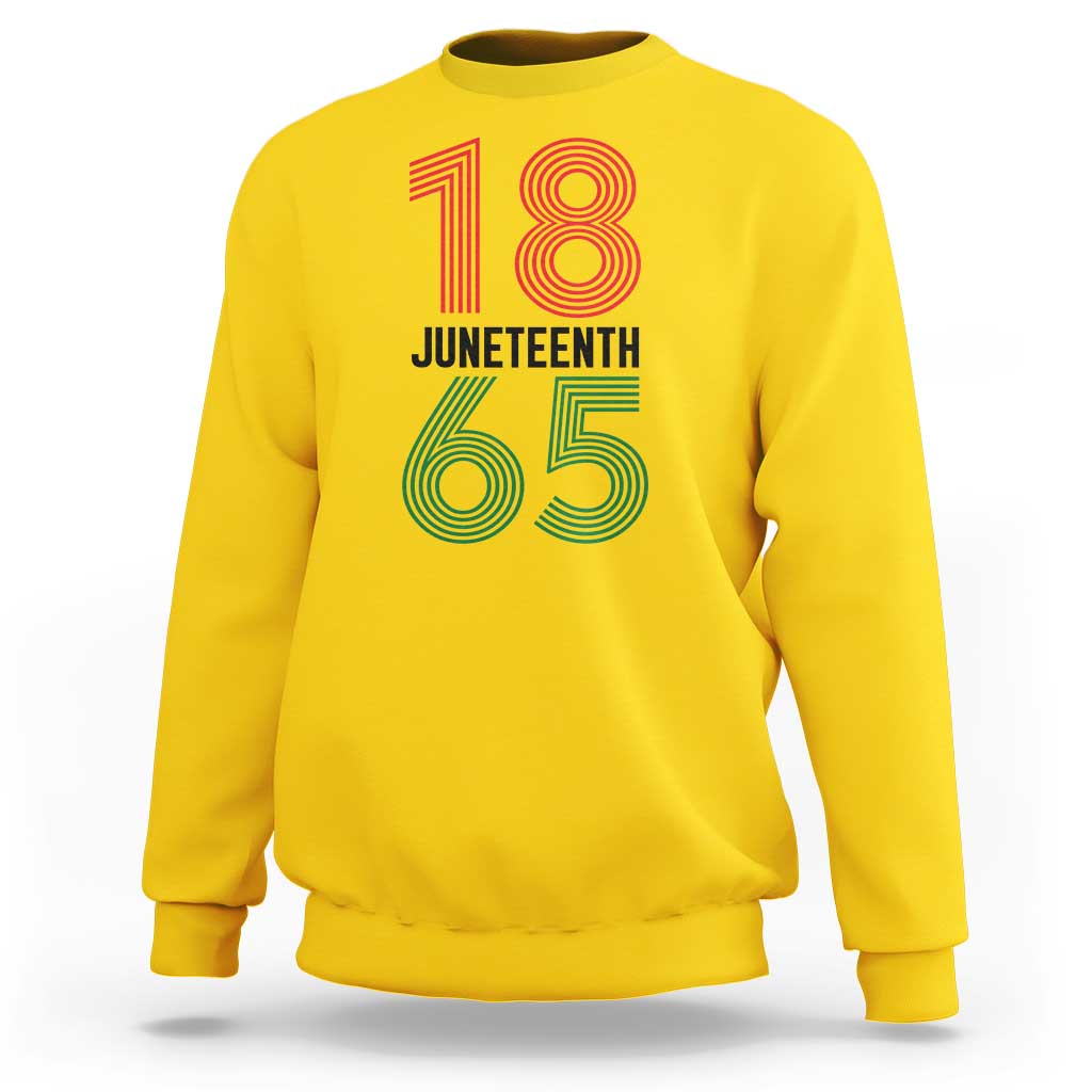 Vintage Juneteenth 1865 Sweatshirt Retro Striped Number Graphic