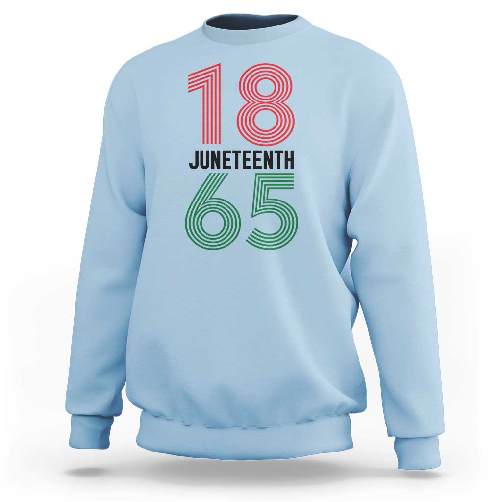 Vintage Juneteenth 1865 Sweatshirt Retro Striped Number Graphic