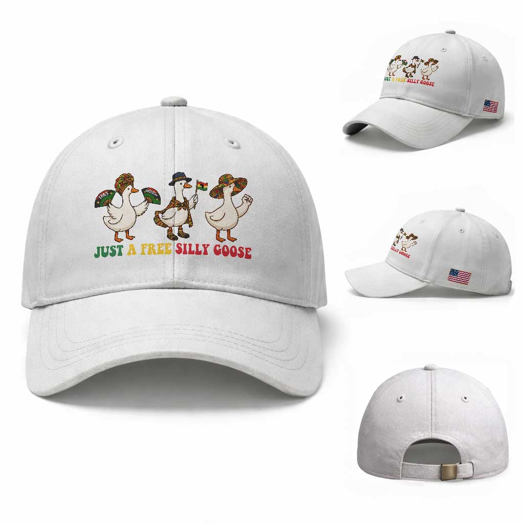 Funny Just A Free Silly Goose Baseball Cap Juneteenth Freedom Day