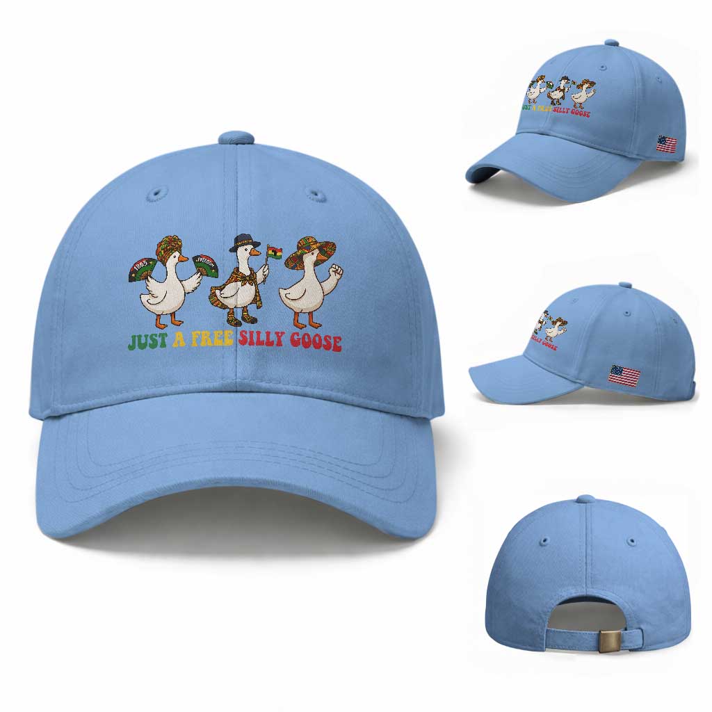 Funny Just A Free Silly Goose Baseball Cap Juneteenth Freedom Day