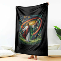 Black Jesus Juneteenth Throw Blanket African American Christian Pride