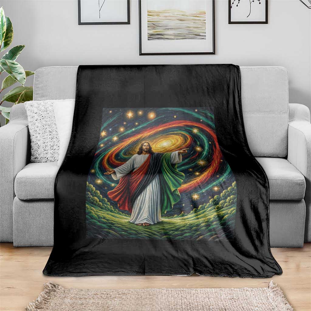 Black Jesus Juneteenth Throw Blanket African American Christian Pride