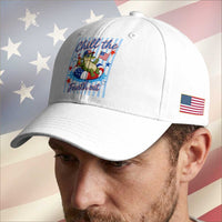 Funny Patriotic Alligator Baseball Cap Chill The Fourth Out