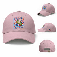 Funny Patriotic Alligator Baseball Cap Chill The Fourth Out