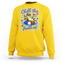 Funny Patriotic Alligator Sweatshirt Chill The Fourth Out
