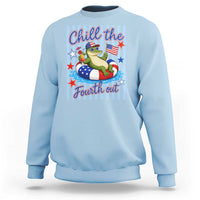 Funny Patriotic Alligator Sweatshirt Chill The Fourth Out