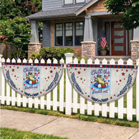Funny Alligator Patriotic Fan Flag Chill The Fourth Out
